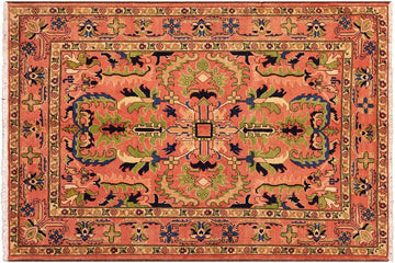 handmade Geometric Kafkaz Chobi Ziegler Rust Rust Hand Knotted RECTANGLE 100% WOOL area rug 5 x 7